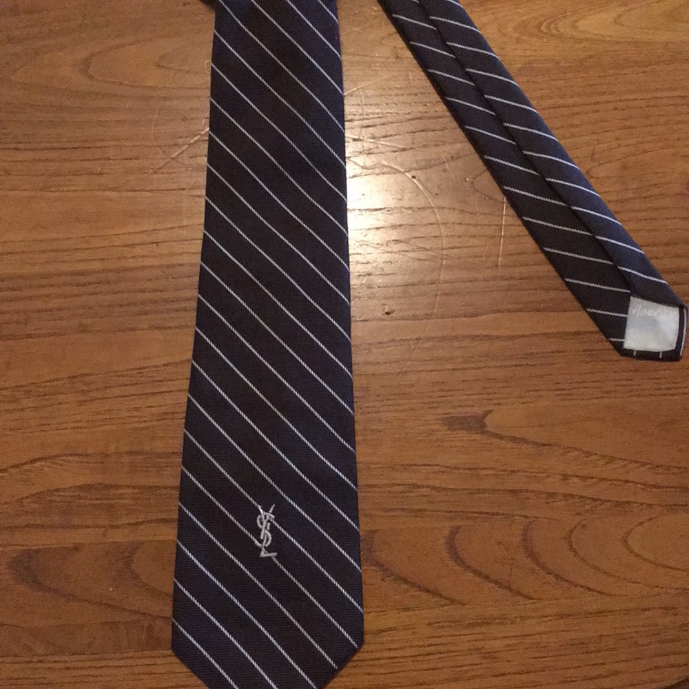 Vintage Saint Laurent Tie Striped SILK Paris YSL